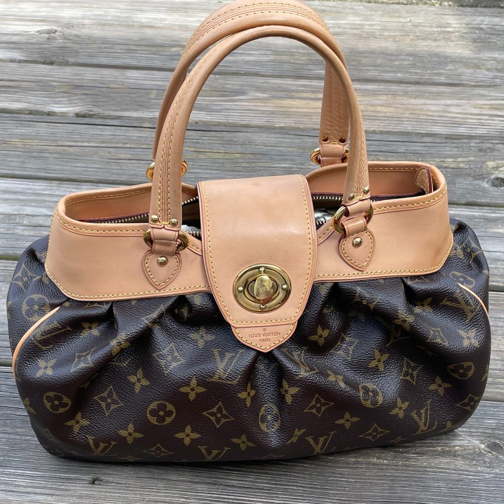 Louis Vuitton Women Handbag Brown Monogram Shoulder Bag Made in Italy
